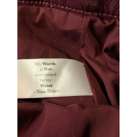 Nina Parker Shiny Burgundy Faux Leather Pencil Skirt Plus Size 18W Slit - Picture 10 of 10